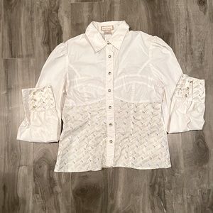 VINTAGE BABY PHAT WHITE GOLD BLOUSE